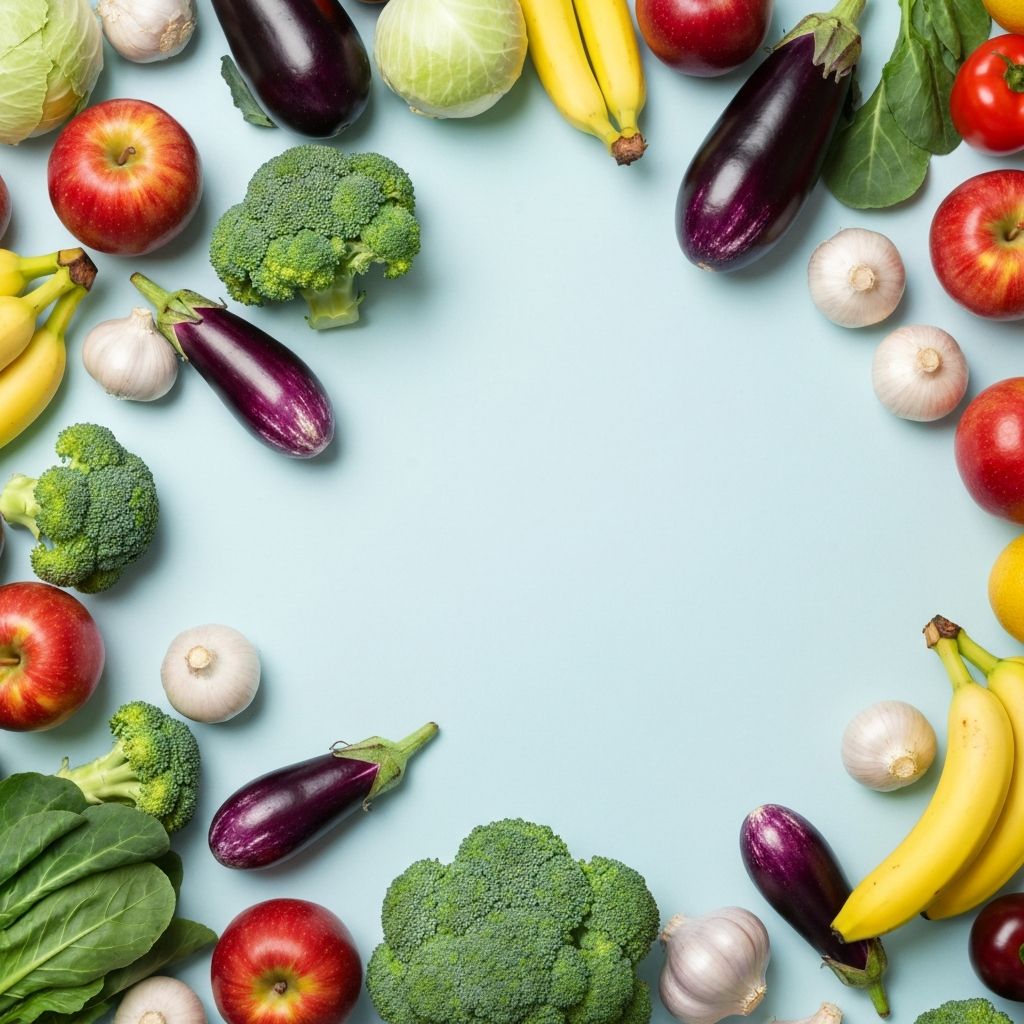 Variety of fresh natural food ingredients